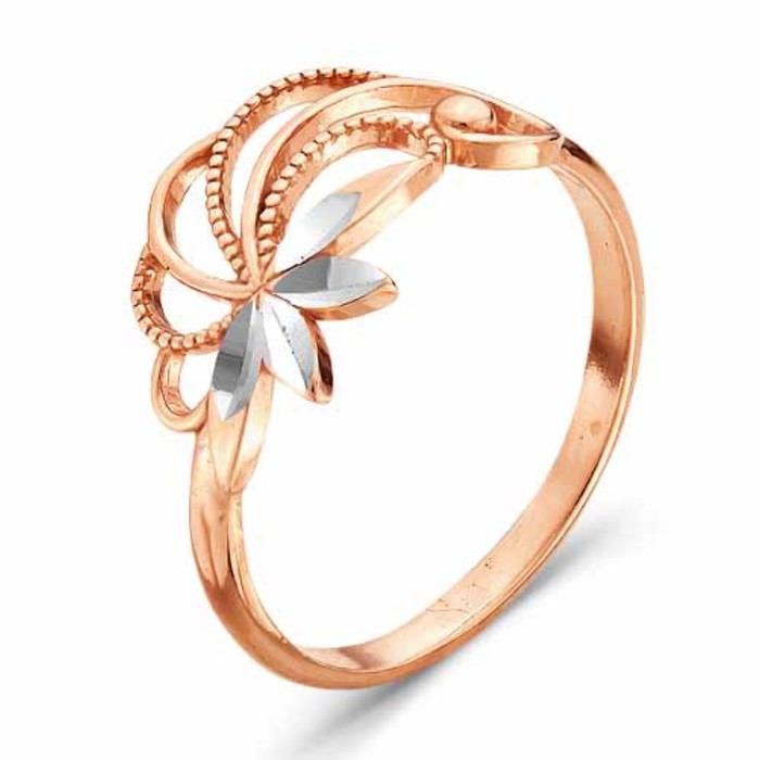 Кольцо "Ива", позолота, 17 размер