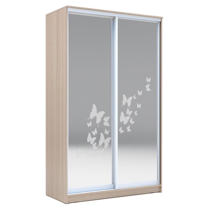 Шкаф-купе Хит-23-14-66 Ясень шимо светлый, бабочки
