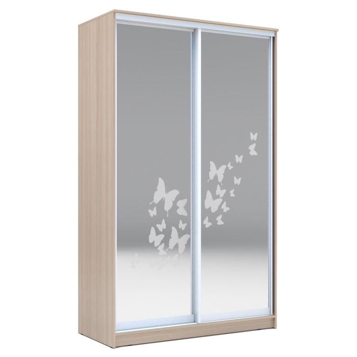 Шкаф-купе Хит-24-12-66 Ясень шимо светлый, Бабочки