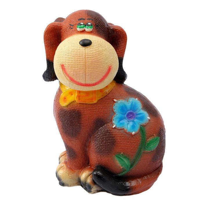 Статуэтка "Песик лоскутный" коричневый