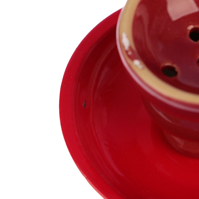 Кальян 25 см, красный, 1 трубка, шахта железный, колба стеклянная УЦЕНКА