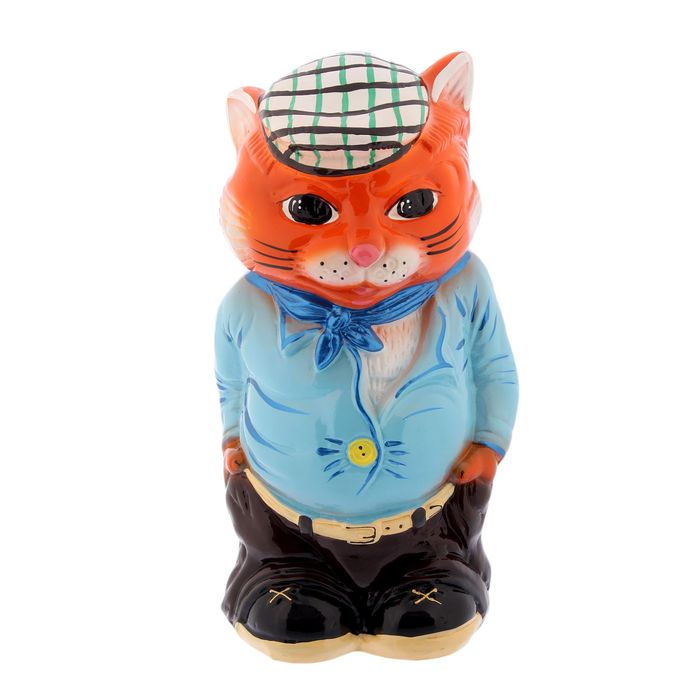 Копилка "Кот стиляга" глянец, оранжевая, микс