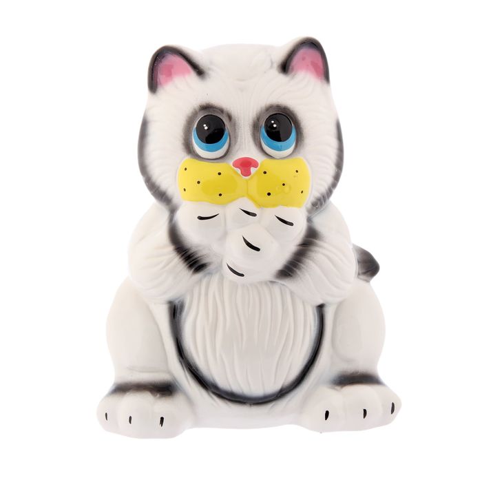 Копилка "Кот Фантик" глянец, белый