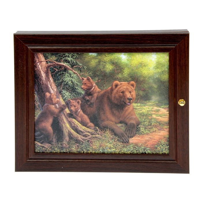 Ключница  "Мишки в лесу" венге 26х31 см