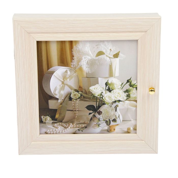 Ключница "Цветочная феерия" молочный дуб 24х24 см