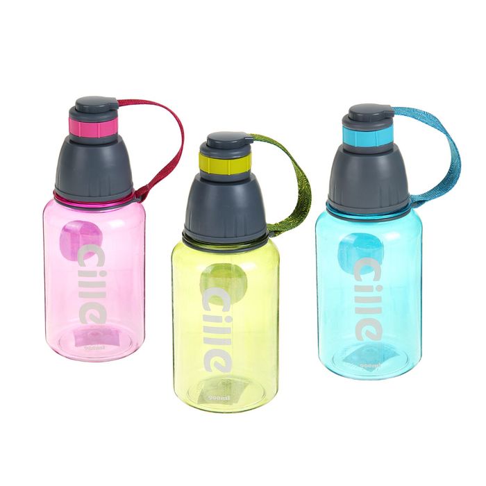 Бутылка для воды с винтовой крышкой с поильником Cille , 900 мл, микс