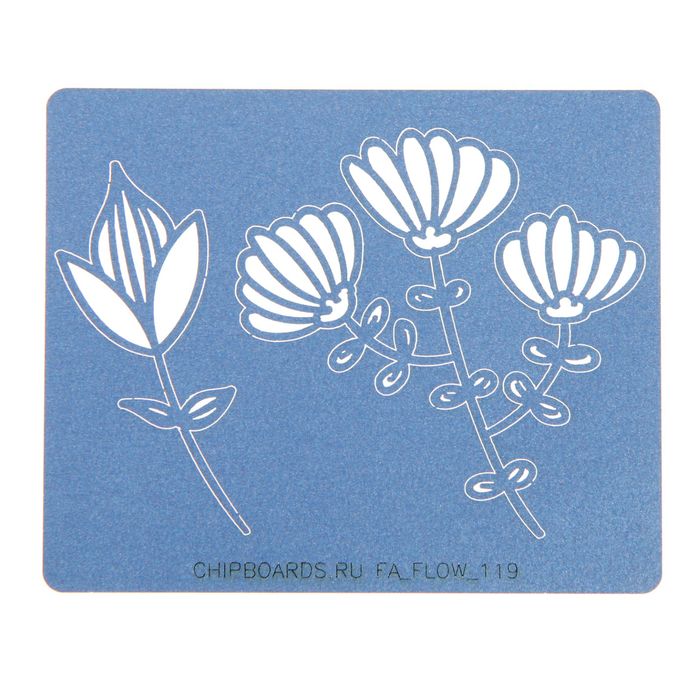 Чипборд бумажный "Цветочки" [19] синий, 2х5 см и 5,5х5,5 см