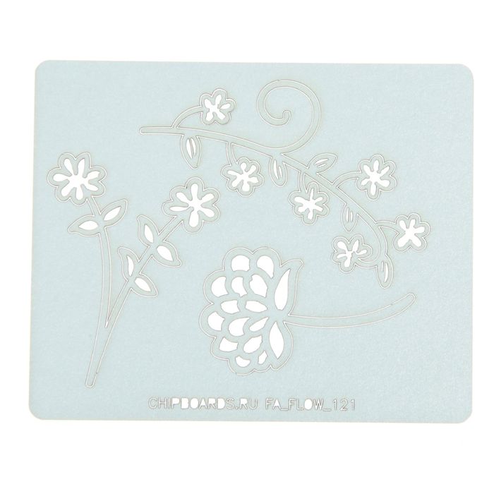 Чипборд бумажный "Цветочки" [21] голубой, высота 4 см