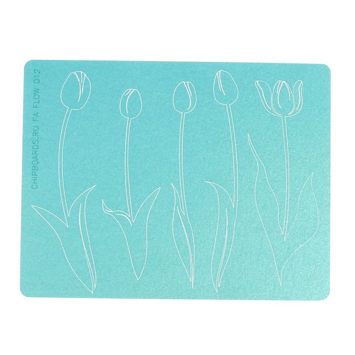 Чипборд бумажный "Тюльпаны большие" лазурный, высота 10 см