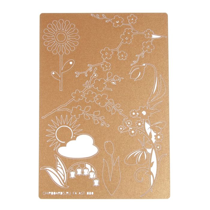 Чипборд бумажный "Весна" [4] медный, размер от 5 до 8,5 см