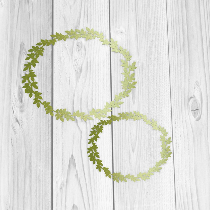 Чипборд бумажный "Венок" [5] зеленый, диаметр 5см и 7см