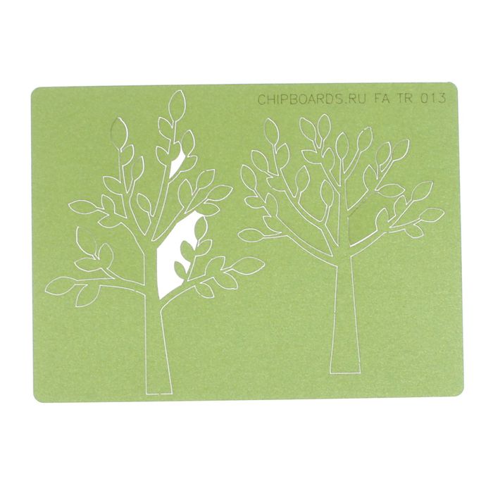Чипборд бумажный "Деревья" [3] зеленый, 6х7 см и 6х8 см