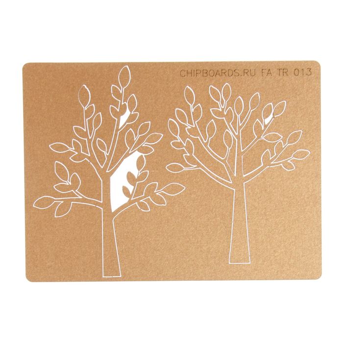 Чипборд бумажный "Деревья" [3] медный, 6х7 см и 6х8 см