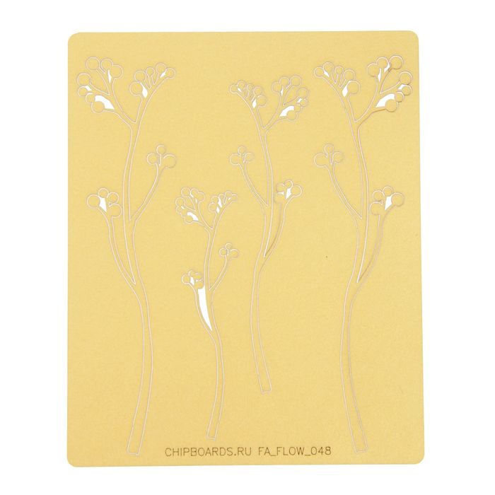 Чипборд бумажный "Луговые травы" [8] золотой,  11х2,6 см и 7х1,6 см