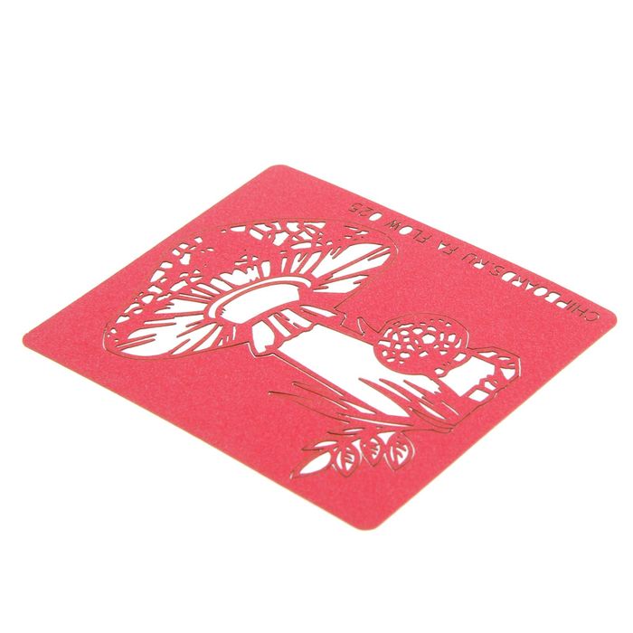 Чипборд бумажный "Мухоморчики" красный, высота 7,5 см