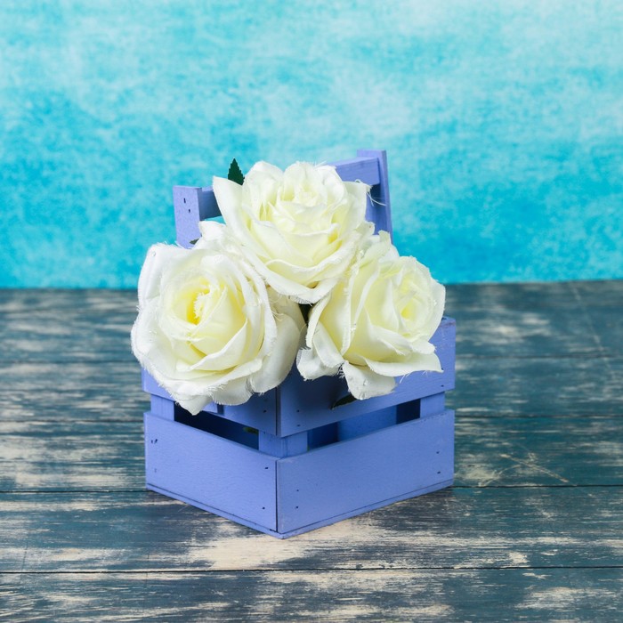 Кашпо флористическое, фиолетовое, со складной ручкой, 11х12х9см