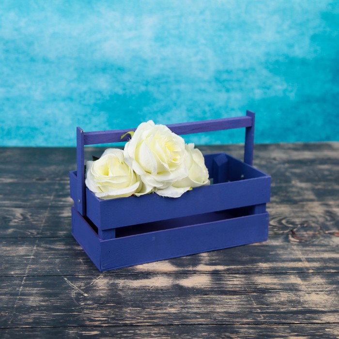 Кашпо флористическое, фиолетовое, со складной ручкой, 24,5х13,5х9см