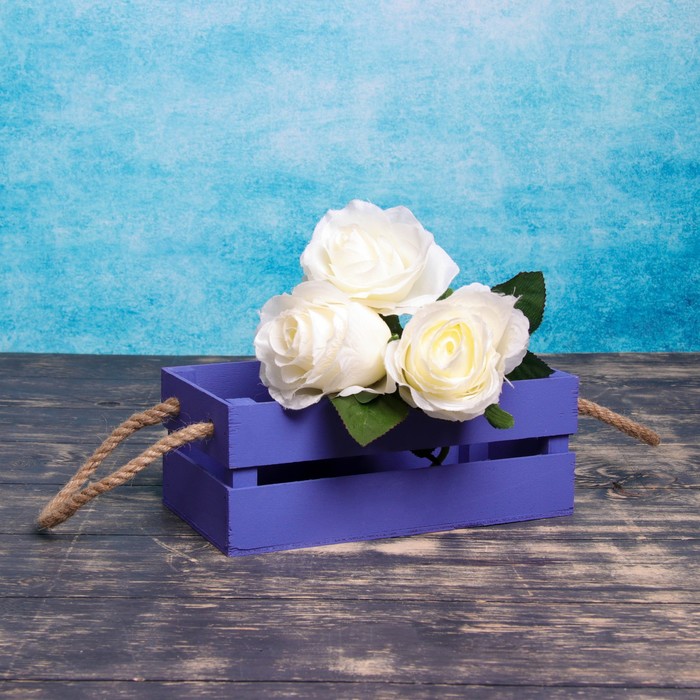 Кашпо флористическое, фиолетовое, ручка- шнур, 24,5х13,5х9см