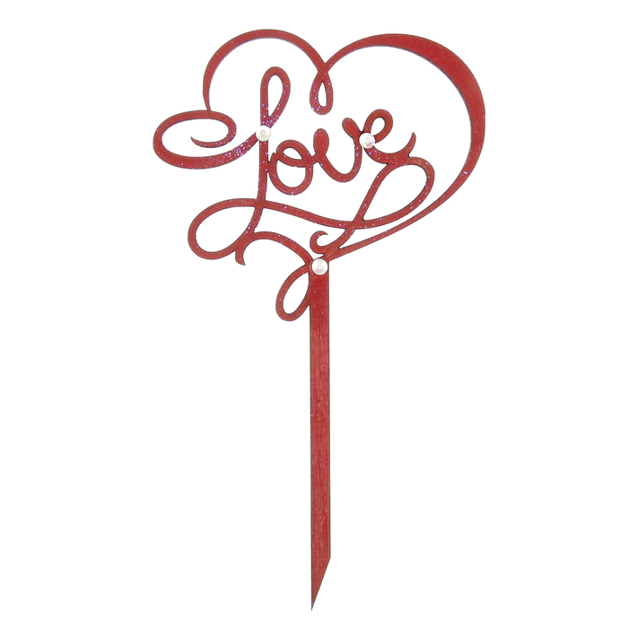 Топпер LOVE 10х17,5 см, бордовый