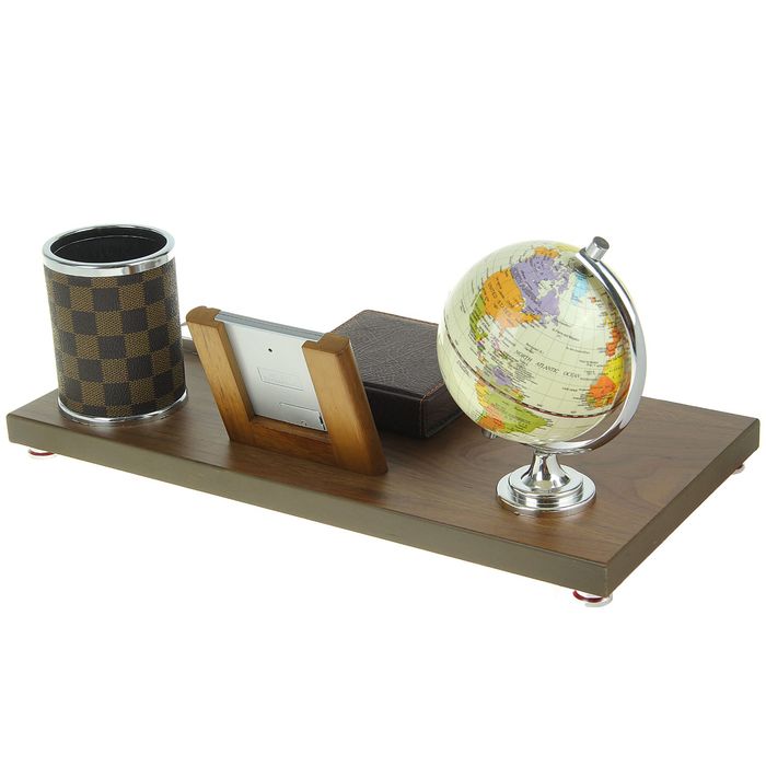 Набор настольный: глобус, часы, блок для бумаги, подставка для ручек