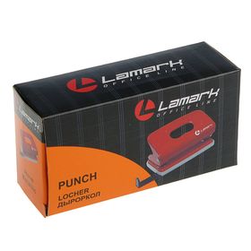 

Дырокол до 10 листов, Lamark Metallic, с линейкой, оранжевый