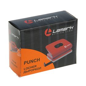 

Дырокол до 20 листов, Lamark Metallic, с линейкой, красный