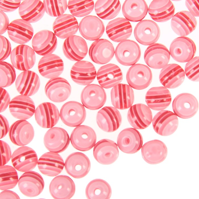 Бусины "Zlatka" акрил STR-06 6мм набор 100±5шт (09 розово-красный)