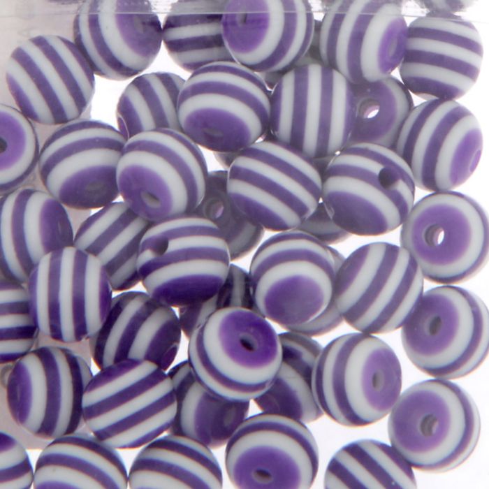 Бусины "Zlatka" акрил STR-06 6мм набор 100±5шт (25 фиолетово-белый)