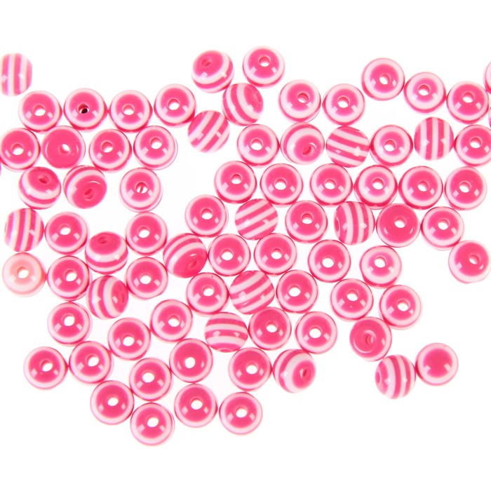 Бусины "Zlatka" акрил STR-06 6мм набор 100±5шт (27 малиново-белый)