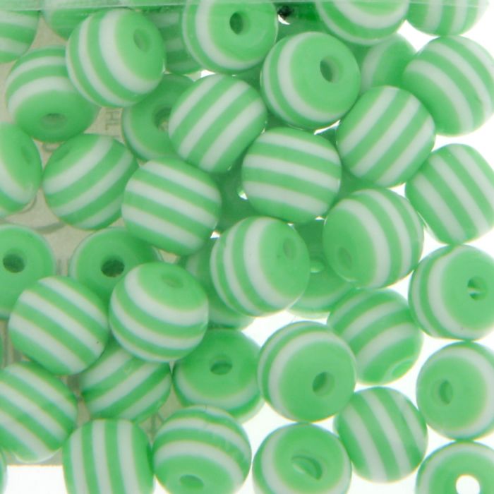 Бусины "Zlatka" акрил STR-06 6мм набор 100±5шт (31 салатово-белый)