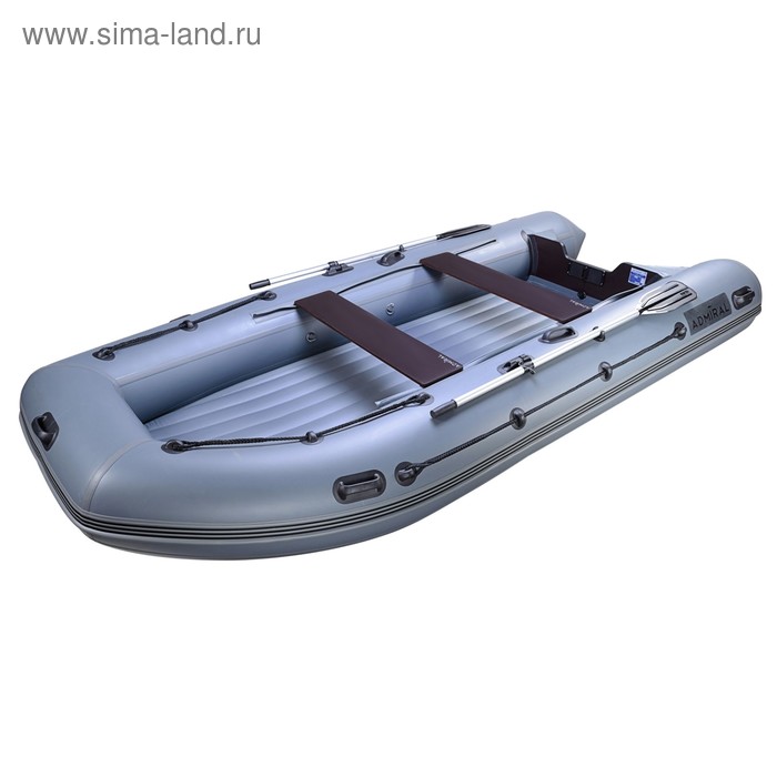 

Лодка моторная «Адмирал-410 НДНД», грузоподъёмность 1050 кг, 7 местная, надувное дно, серый 233278