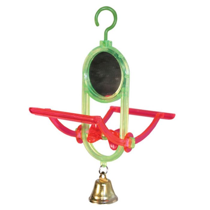 Качели для птиц Triol с зеркалом и колокольчиком, 7*15 см