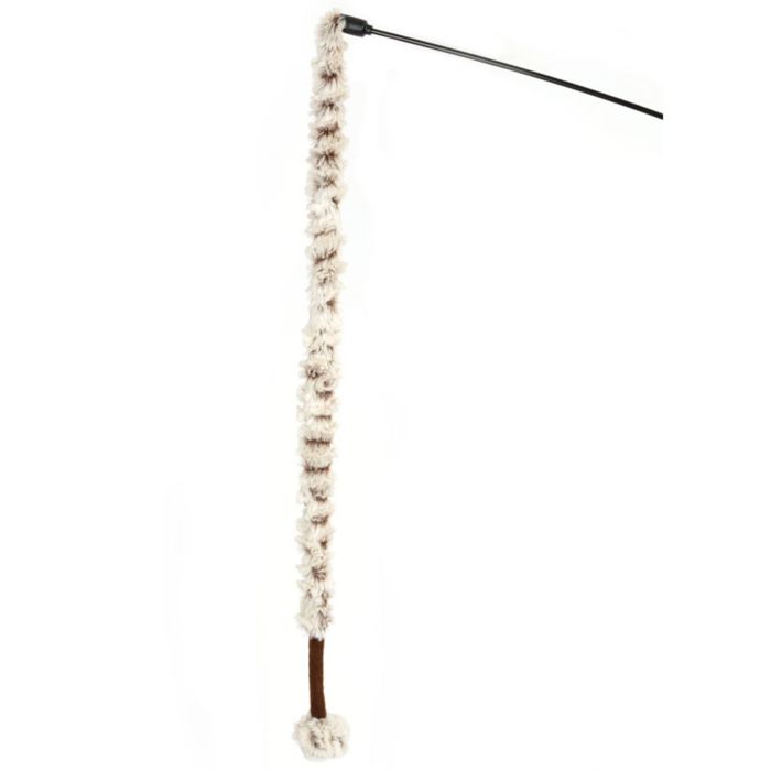 Удочка-дразнилка Triol с плюшевым хвостом "Белый медведь" с кош.мятой 55см для кошек