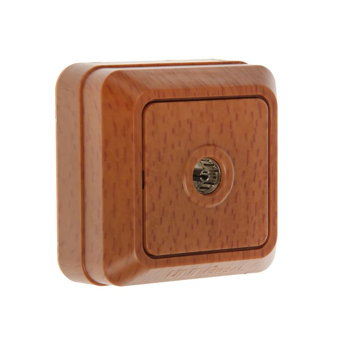 Розетка телевизионная UNIVersal "Олимп", одноместная, наружная, оконечная, цвет бук