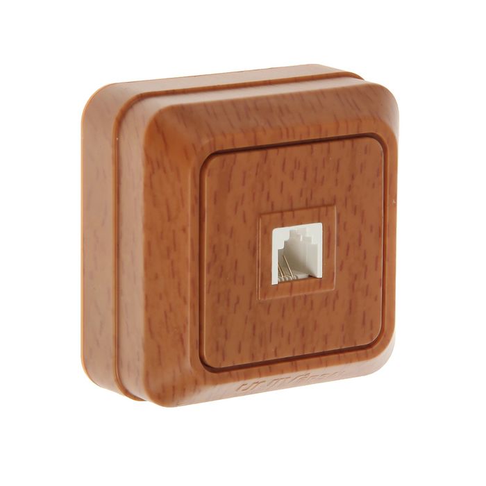 Розетка телефонная UNIVersal "Олимп", одноместная, наружная, цвет бук