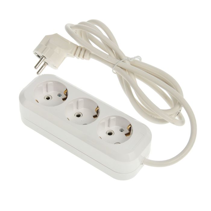 Удлинитель UNIVersal Е-303, 3 розетки, 2 м, ПВС 3х1, 16 А, с з/к
