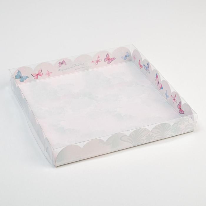 Коробочка для печенья с PVC крышкой «Наслаждайся моментом», 21 х 21 х 3 см