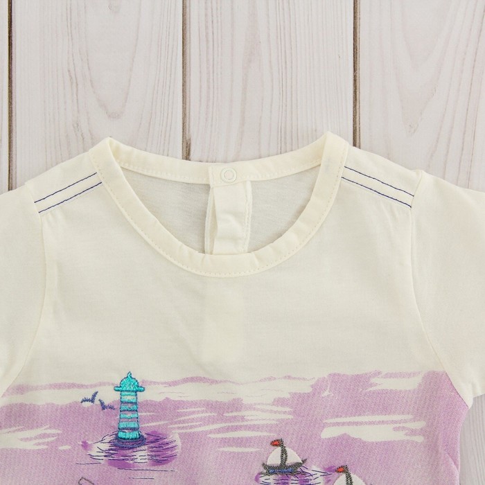 Комплект детский (футболка, шорты) "Мечтатель", рост 74-80 см, цвет бежевый/коралловый ВВТ-К 627_М