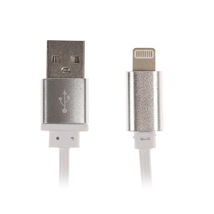 Провод для зарядки и передачи данных Luazon USB - iPhone 5/6/7, 1м, штекеры металл, микс