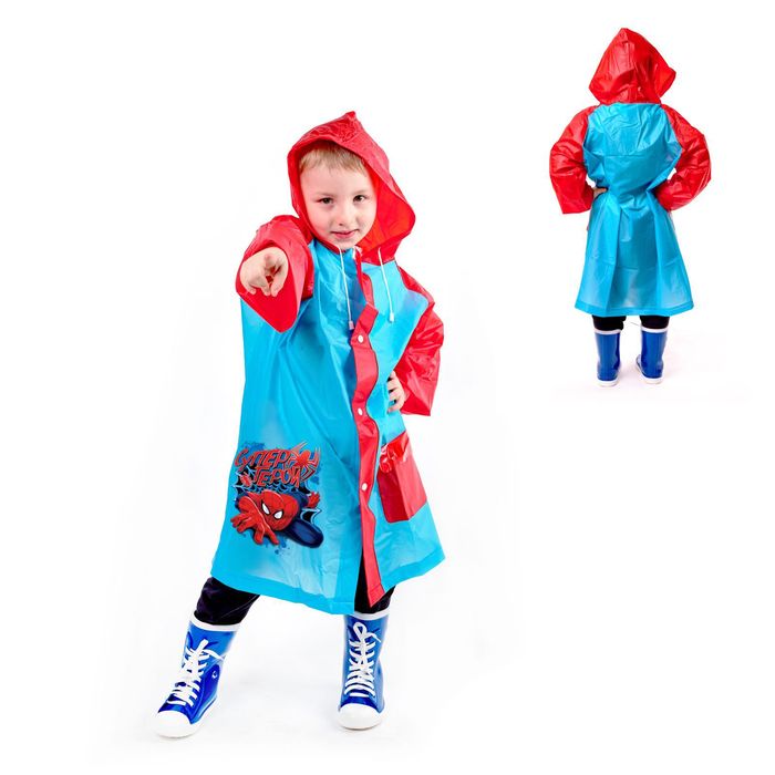 Дождевик детский в чехле "Супергерой", Человек-паук, р-р M, рост 100-110 см