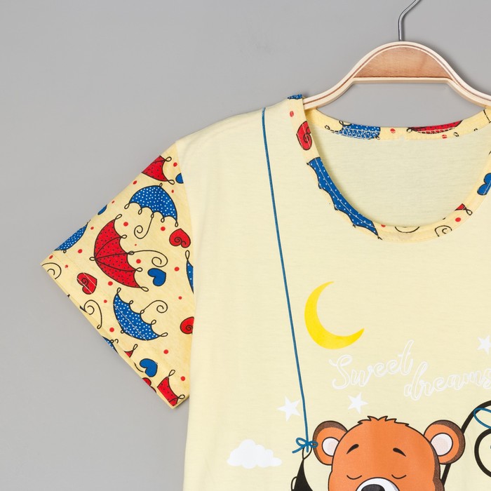 Пижама женская (футболка, шорты) ПК108 МИКС, размер 52