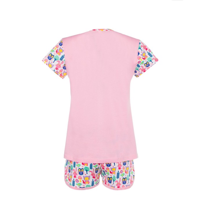 Пижама женская (футболка, шорты) ПК108 МИКС, размер 48