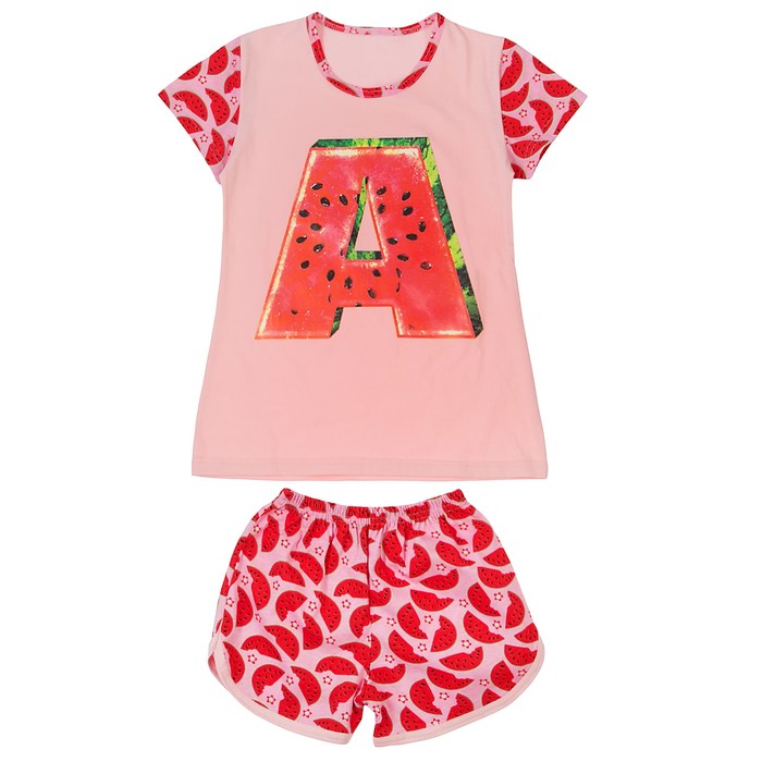 Пижама женская (футболка, шорты) ПК108 МИКС, размер 44