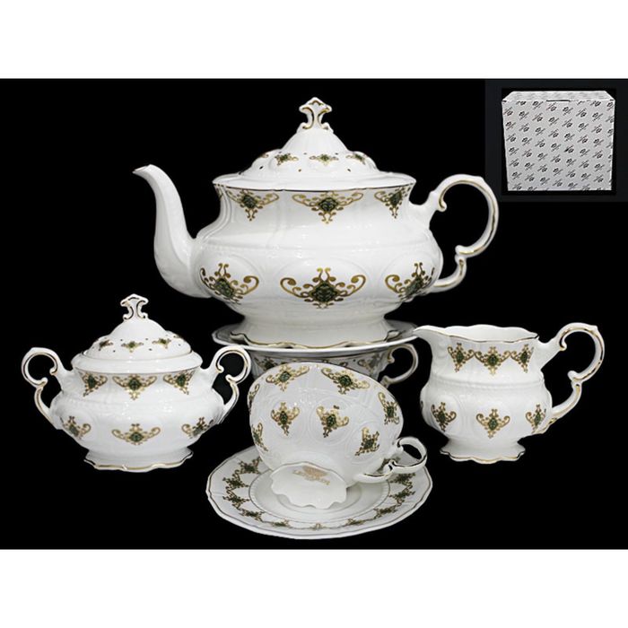 Чайный сервиз 17 предметов, в подарочной упаковке, фарфор