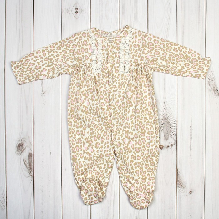 Комбинезон с шапочкой "Лео", рост 68-74 см, цвет бежевый/розовый ВВТ-К 613_М