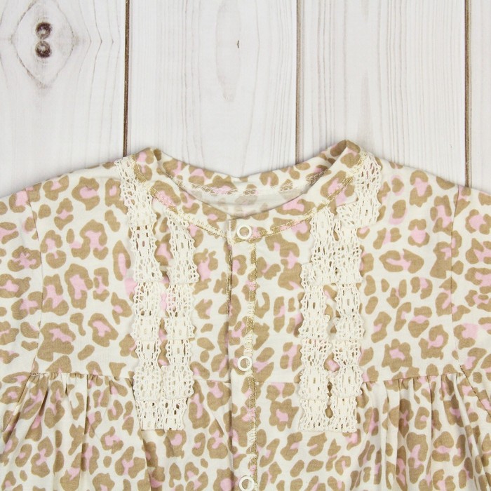 Комбинезон с шапочкой "Лео", рост 68-74 см, цвет бежевый/розовый ВВТ-К 613_М