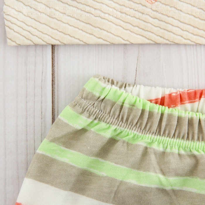 Комплект детский (футболка, шорты) "Мечтатель", рост 62-68 см, цвет бежевый/мятный ВВТ-К 627_М 214