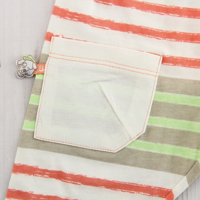 Комплект детский (футболка, шорты) "Мечтатель", рост 62-68 см, цвет бежевый/мятный ВВТ-К 627_М 214