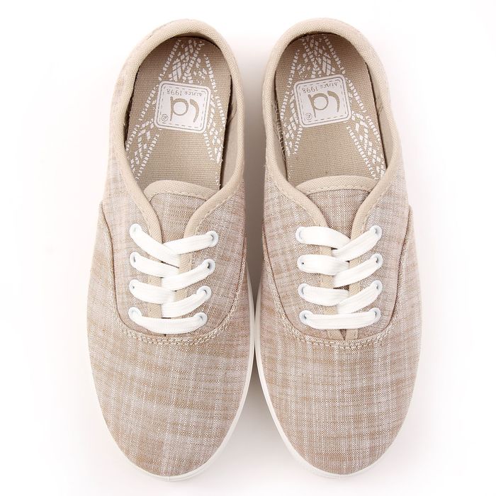 Кеды женские, размер 37, цвет бежевый (арт. 2102W-beige)