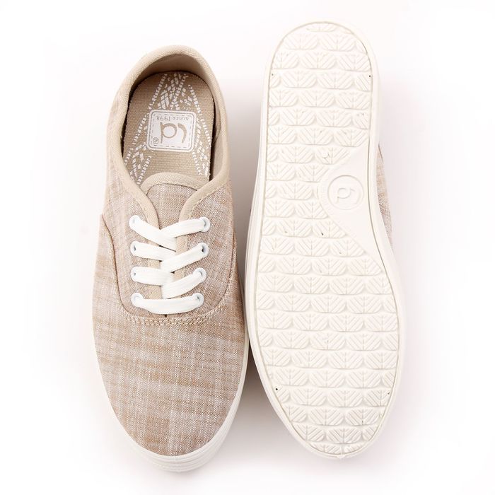 Кеды женские, размер 37, цвет бежевый (арт. 2102W-beige)